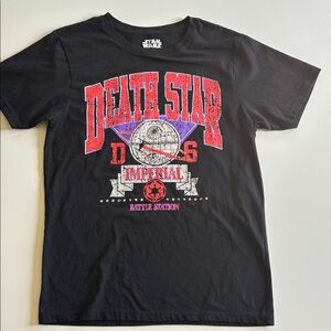 Star Wars Black Tee with Red and Purple Death Star Design